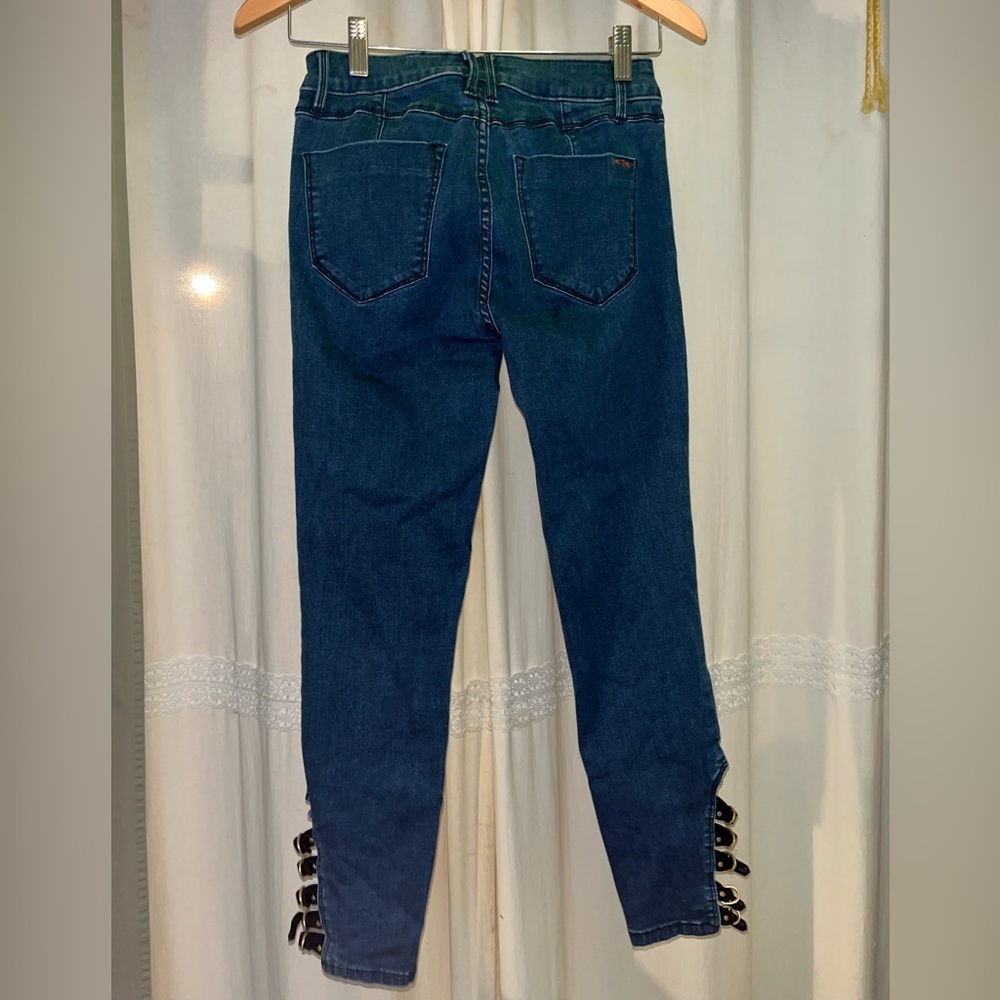 bebe Blue Straight Leg Jeans